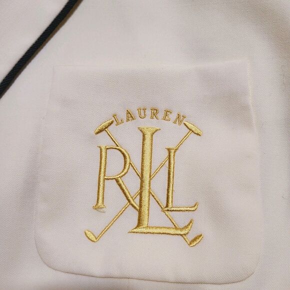 Lauren Ralph Lauren Wool Blazer Plus 22W 2X $256 Embroidered Gold Logo Fall NWOT - Picture 4 of 9